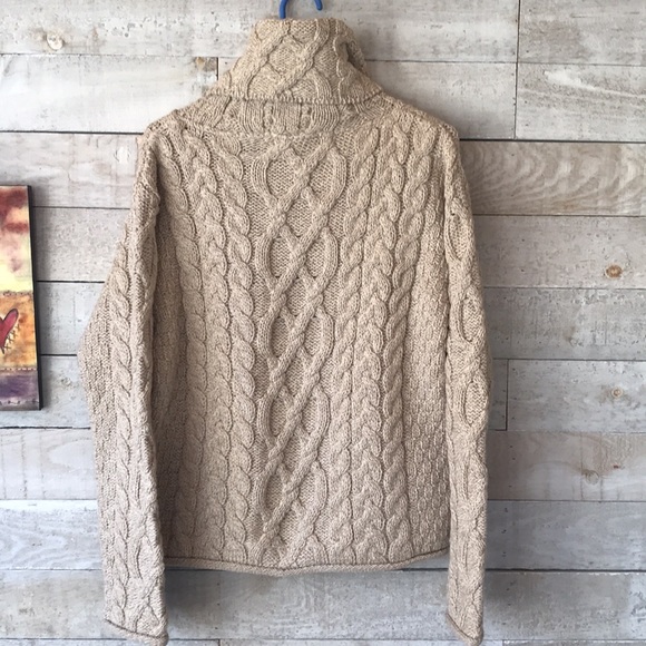 Inis Crafts cable knit cowl neck sweater - Picture 2 of 7